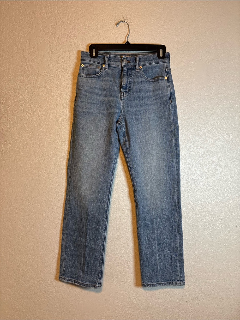 Petite Madewell 90s Straight 25P Jeans Light Medium Wash